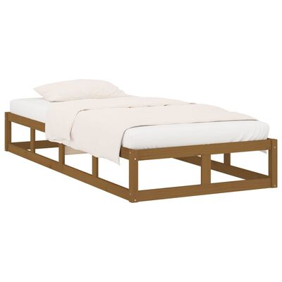vidaXL Okvir za krevet smeđa boja meda 90 x 200 cm od masivnog drva