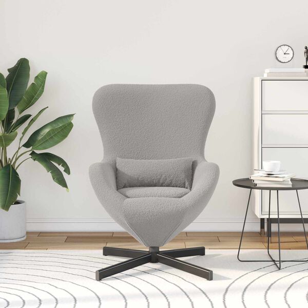 vidaXL Jajolika fotelja Svijetlo siva 63 x 73 x 90 cm tkanina