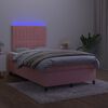 vidaXL Krevet box spring s madracem LED ružičasti 120x190cm bar&scaron;unasti