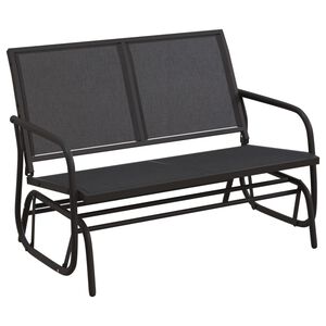 vidaXL Vrtna klupa za ljuljanje crna 120,5x76x86,5 cm tekstil i čelik