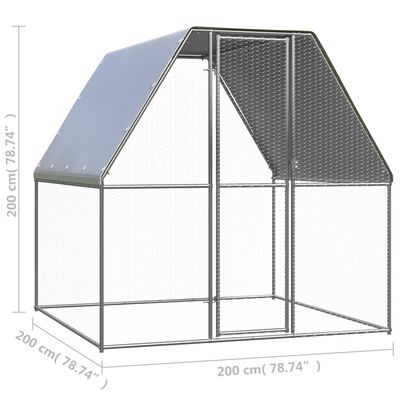 vidaXL Vanjski kavez za kokoši 2 x 2 x 2 m od pocinčanog čelika