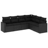 vidaXL 6-dijelni set vrtnih sofa s jastucima crni od poliratana