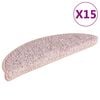 vidaXL Prostirke za stepenice 15 kom 56x17x3 cm svijetlo ružičaste poluokrugle