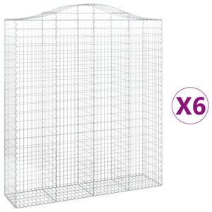vidaXL Lučne gabionske ko&scaron;are 6 kom 200x50x220/240cm pocinčano željezo