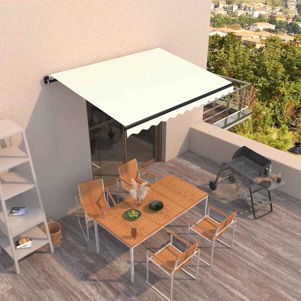 vidaXL Tenda na ručno uvlačenje 350 x 250 cm krem