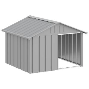 vidaXL Kućica za pse sivi 116,5x103x81,5 cm pocinčani čelik