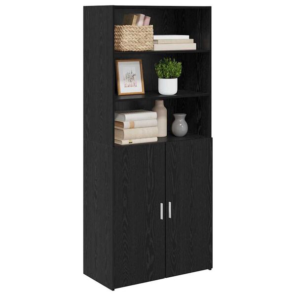 vidaXL Highboard Crni hrast 80 x 42,5 x 185 cm Konstruirano drvo