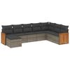 vidaXL 8-dijelni set vrtnih sofa od poliratana s jastucima sivi