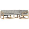 vidaXL Set vanjskih sofa s jastukom 4 pcs Bijela i svjetlosiva