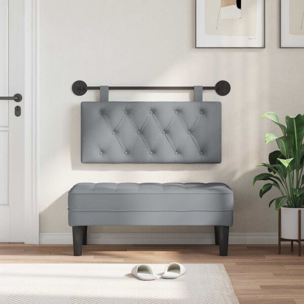 vidaXL Držeće uzglavlje Zidne Svijetlo siva 100 x 55 x 7 cm tkanina