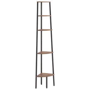 vidaXL Kutne police s 5 razina tamnosmeđe-crne 45,5 x 31,5 x 180 cm