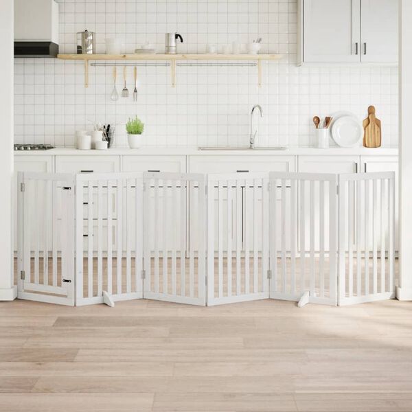 vidaXL Vrata za pse s vrata&scaron;cima 6 panela sklopiva 300 cm drvo topole