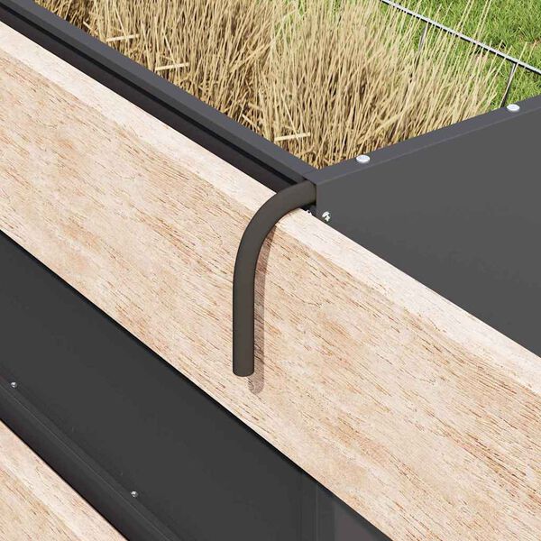 vidaXL Hranilica za sijeno Crna 71 x 33 x 70 cm Hladno valjani čelik