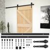 vidaXL Klizna vrata Prirodna i crna 100 x 210 cm Masivna borovina