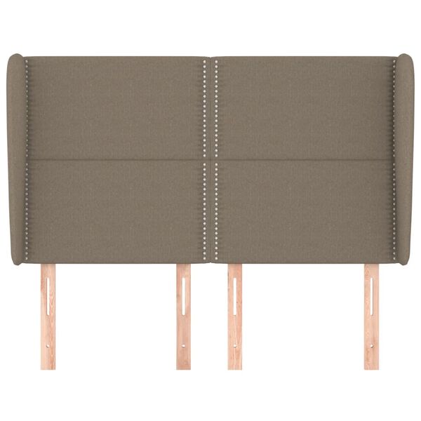 vidaXL Uzglavlje s u&scaron;ima smeđesivo 147x23x118/128 cm od tkanine