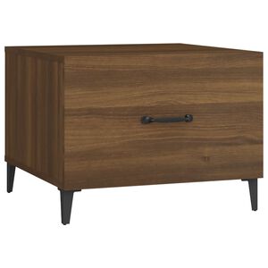 vidaXL Stolić za kavu s metalnim nogama smeđa boja hrasta 50x50x40 cm