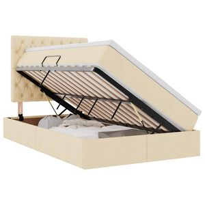 vidaXL Krevet s prostorom za pohranu s LED-om Krema 120 x 200 cm