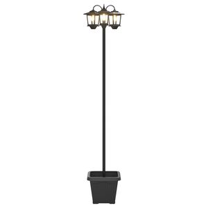 vidaXL Lampion sa 3 glave s posadnikom Crna 32 x 32 x 188 cm