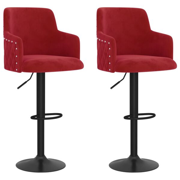 vidaXL Barski stolci 2 kom crvena boja vina bar&scaron;unasti