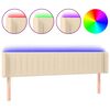 vidaXL LED uzglavlje krem 203x16x78/88 cm od tkanine