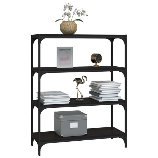 vidaXL Ormarić za knjige crni 80x33x100 cm konstruirano drvo i čelik