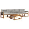 vidaXL Set vanjskih sofa s jastukom 5 pcs Prirodna i svijetlo siva