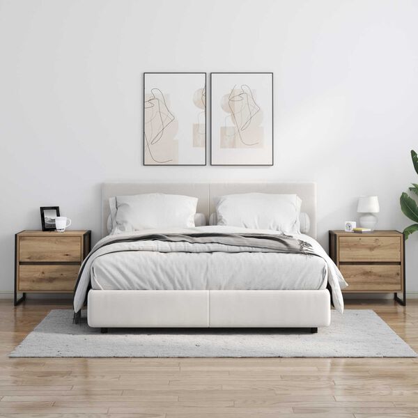 vidaXL Noćni ormarić Umjetnička hrastovina 50 x 39.5 x 50 cm