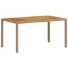 vidaXL Vrtni stol bež 150 x 90 x 75 cm od poliratana i bagremovog drva