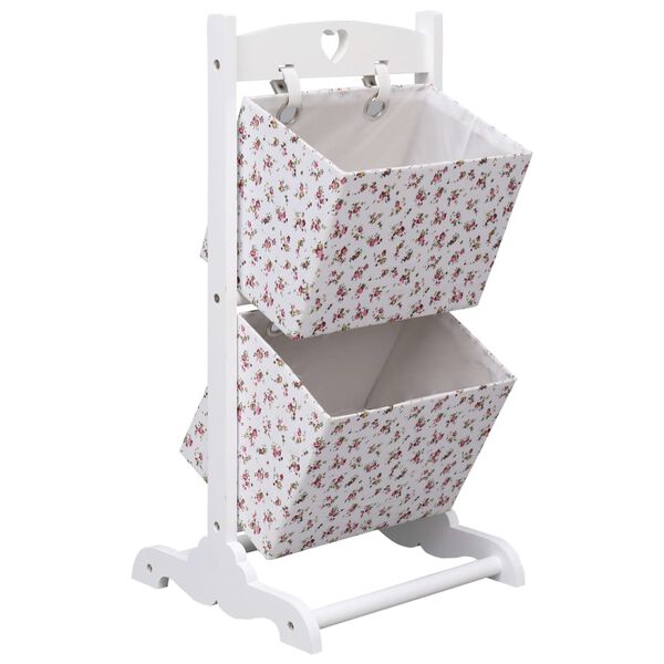 vidaXL Stalak s ko&scaron;arama na 2 razine cvjetni 35 x 35 x 72 cm drveni