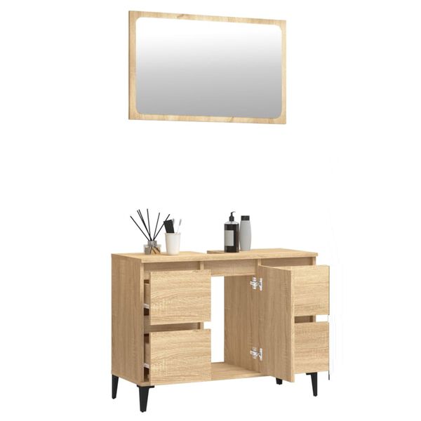 vidaXL 2-dijelni set kupaonskog namje&scaron;taja boja hrasta sonome drveni