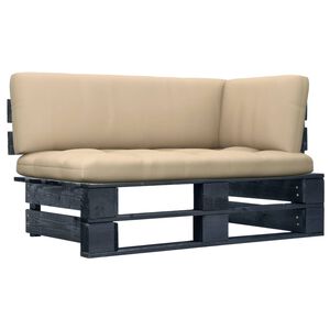 vidaXL Kutna vrtna sofa od paleta od crno impregnirane borovine