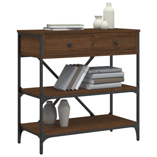 vidaXL Konzolni stol smeđa boja hrasta 75x34,5x75 cm konstruirano drvo