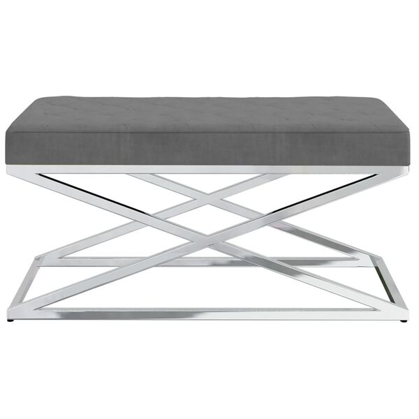 vidaXL Klupa od tamnosivog bar&scaron;una i nehrđajućeg čelika