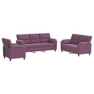 vidaXL Set sofe 3 pcs Ljubičasta Bar&scaron;un