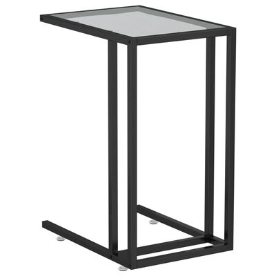 vidaXL Bočni stolić za računalo crni 50x35x65 cm od kaljenog stakla