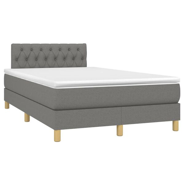 vidaXL Krevet box spring s madracem tamnosivi 120 x 190 cm tkanina
