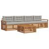 vidaXL Set vanjskih sofa 5 kom. Prirodna i svijetlo siva