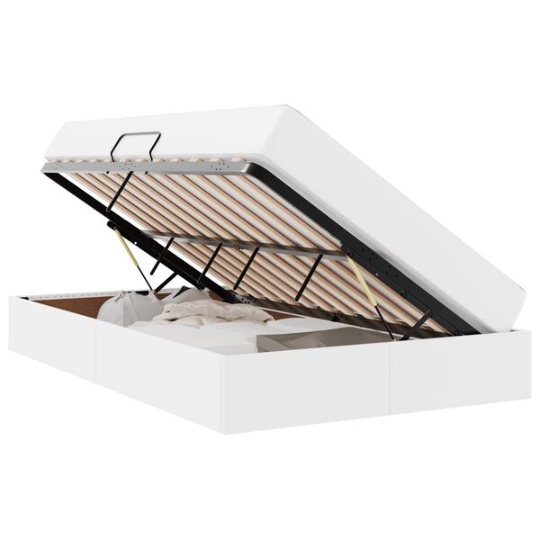 vidaXL Krevet s madracem i skladi&scaron;tem Bijelo 120 x 190 cm Lažna koža