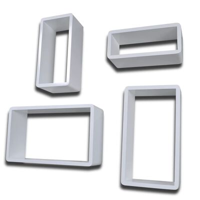Set od 4 police u obliku kvadra bijeli