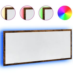 vidaXL LED kupaonsko ogledalo dimljeni hrast 100x8,5x37 cm