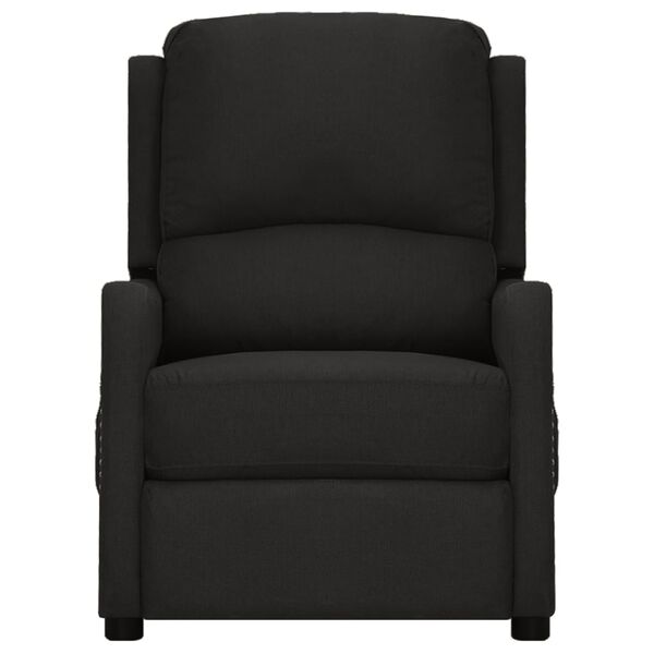 vidaXL Masažna fotelja na podizanje od tkanine crna