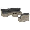 vidaXL 10-dijelni set vrtnih sofa poliratan s jastucima svijetlosivi
