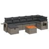 vidaXL 8-dijelni set vrtnih sofa od poliratana s jastucima sivi