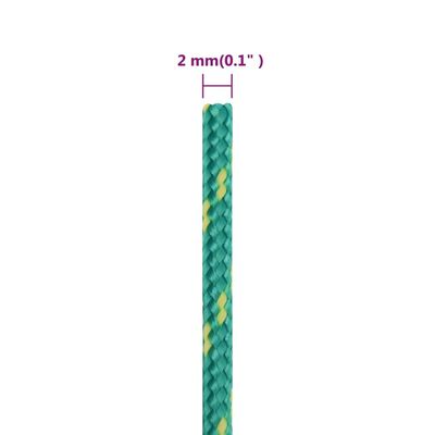 vidaXL Brodski konop zeleni 2 mm 25 m od polipropilena