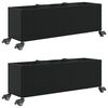vidaXL Vrtne sadilice s kotačima 2 kom crna 107x32x38 cm poliratan