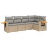 vidaXL 5-dijelni vrtni set sofa s jastucima bež od poliratana
