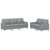 vidaXL 2-dijelni set sofa s jastucima svjetlosivi od tkanine