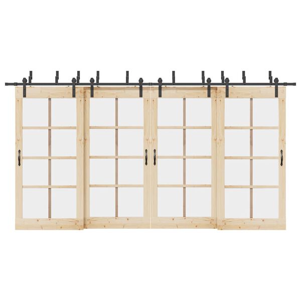 vidaXL Pribor za klizna vrata 427 cm čelični crni