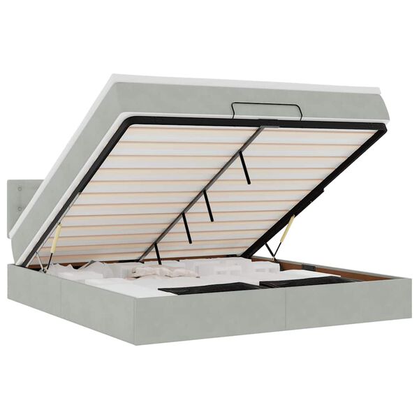 vidaXL Otomanski krevet s madracem&LED 160x200 cm bar&scaron;unasti