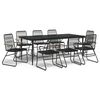 vidaXL 9-dijelni vrtni blagovaonski set od PVC ratana crni